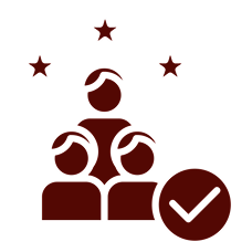 Team approval symbol with stars